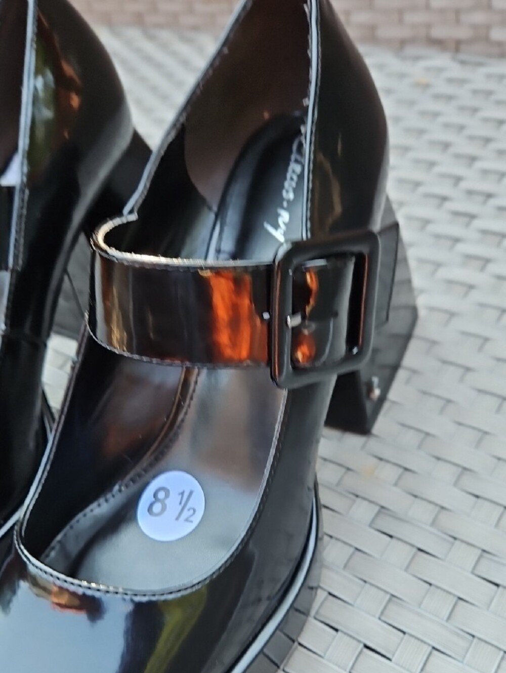 Circus NY Sam Edelman Khiara Platform Black Patent Mary Jane Block Heels Pump - Picture 8 of 17